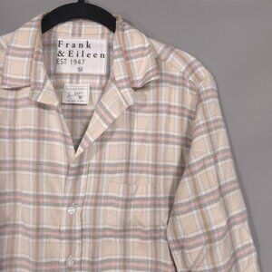 NWOT Frank & Eileen Plaid Relaxed Button Up Shirt MEDIUM Women's ITALY🇮🇹WOVEN‎
